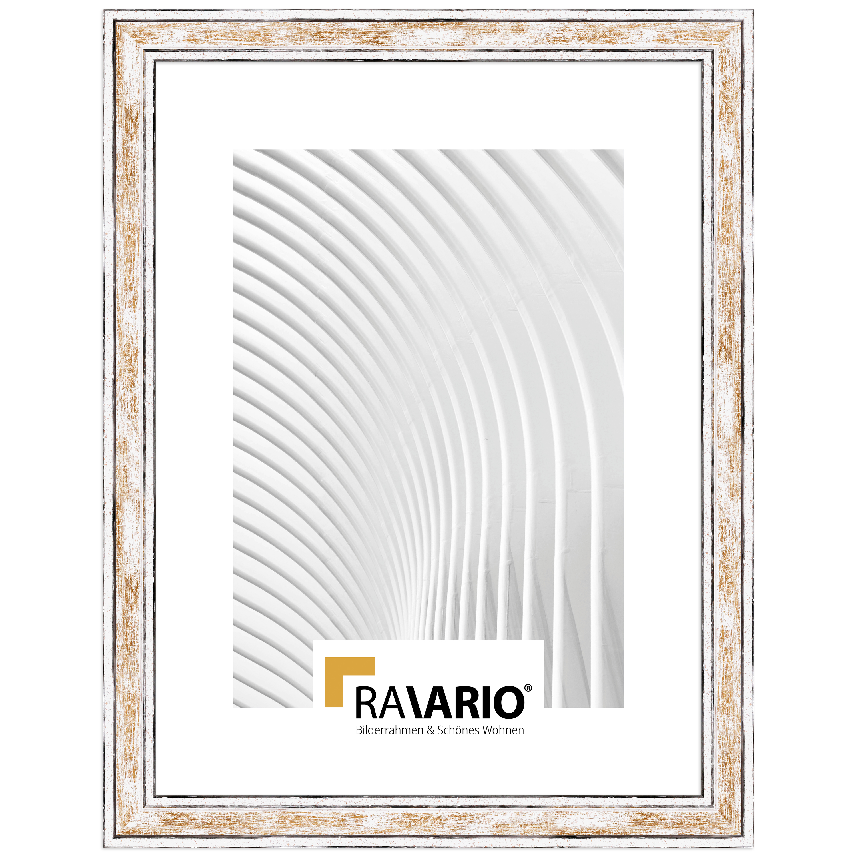 RAVARIO® Bilderrahmen RA-H460 Massivholz - Vintage-Optik in 5 Farben