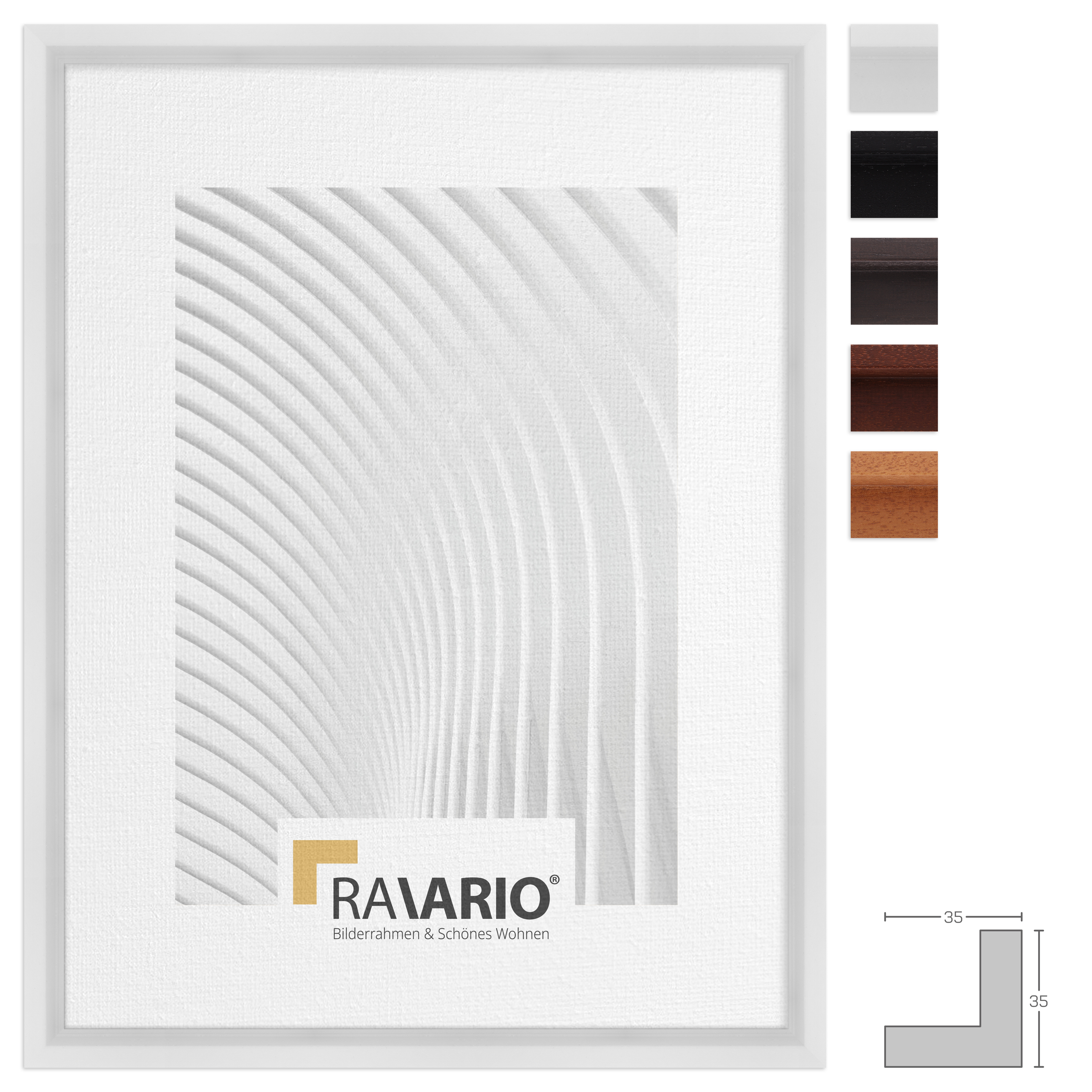RAVARIO® Schattenfugenrahmen RA-HS01 Massivholz - Für Leinwände auf Keilrahmen