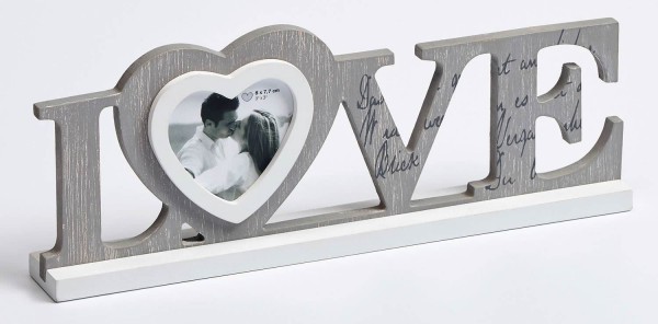 Holz Fotorahmen Love Schriftzug für 1 Foto