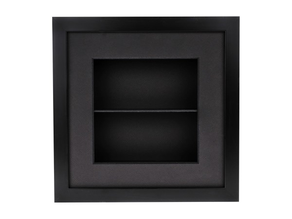 Rahmen Box mit Holzrahmen schwarz und Kasten schwarz / 2 Fächer