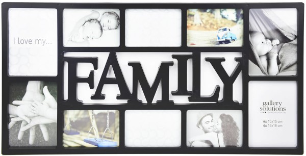Collagerahmen Family in schwarz für 10 Bilder