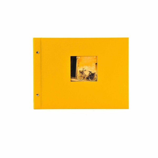 Schraubalbum gelb mit weißen Seiten