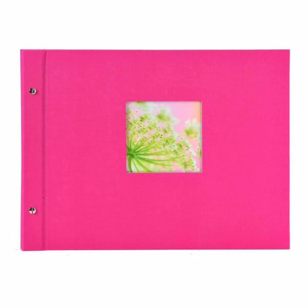 Schraubalbum pink mit schwarzen Seiten
