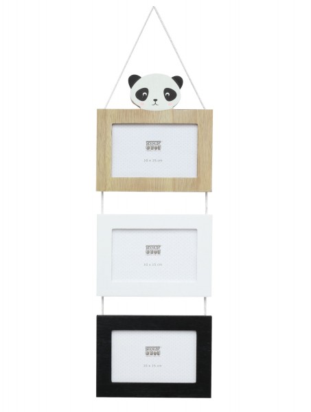 Holz Galerierahmen Panda mit Kordelaufhängung