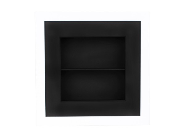 Rahmen Box mit Holzrahmen weiss und Kasten schwarz / 2 Fächer